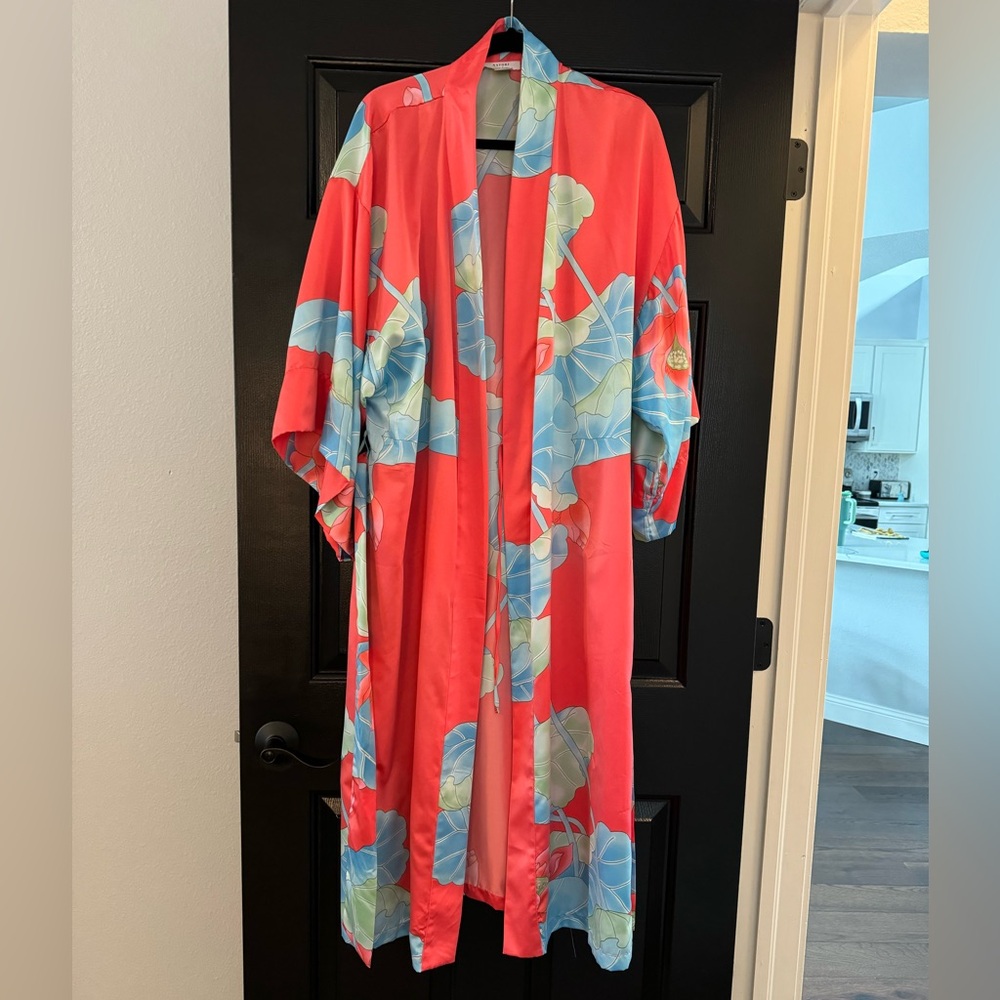 Satin Floral Bathrobe